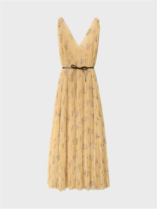 Plissé tulle dress with botanical picta print FABIANA FILIPPI | ABD275F622L387VR1